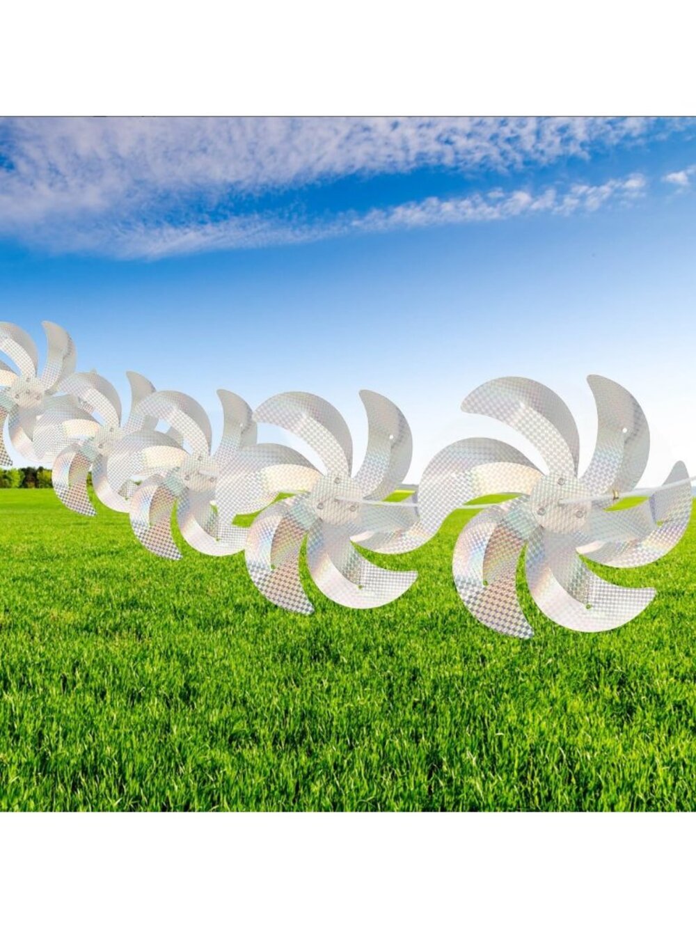 Reflective Pinwheels Bird Repellent Devices - 10M Outdoor Wind Spinners, 12